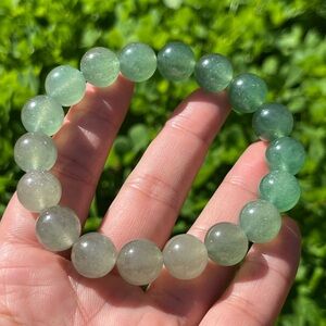 12mm gradient green strawberry quartz bracelet